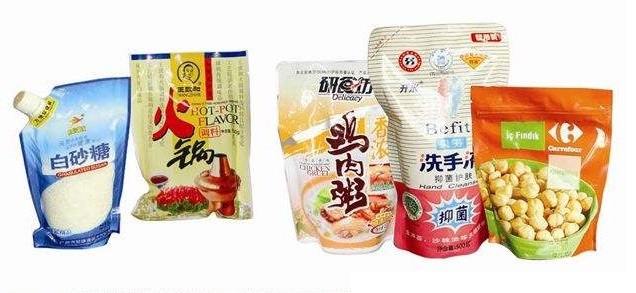 自动宠物食品芯片日期米饭花生谷物包装研磨袋包装机